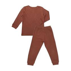 Ehrenkind® Schlafanzug Kinder | 100% Bio-Baumwolle | Unisex | Standard 100 by Oeko-TEX | 110/116 Rost Waffel |Pyjama Jungen und Mädchen | Schlafanzug lang von Ehrenkind