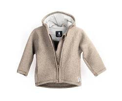 Ehrenkind® Walkjacke | Jacke für Kind aus Natur Schurwolle mit Reißverschluss | Walk Jacke für Baby | Beige Gr. 98/104 von Ehrenkind