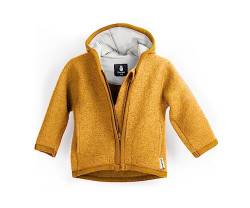 Ehrenkind® Walkjacke | Jacke für Kind aus Natur Schurwolle mit Reißverschluss | Walk Jacke für Baby | Safran Gr. 98/104 von Ehrenkind