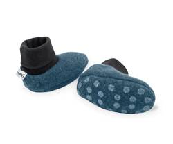 Ehrenkind® Walkschuhe | Krabbelschuhe Babys | Bio-Wolle & Bio-Baumwolle | Standard 100 by Oeko-TEX | Blau 17/18 | Baby Schuhe von Ehrenkind