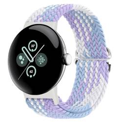 Eiavike Geflochtene Bänder Solo Loop, kompatibel mit Google Pixel Watch 2/Pixel Watch, verstellbare, dehnbare Nylon-Armbänder mit verbessertem Anschluss für Google Pixel Watch 2/1, für Damen und von Eiavike