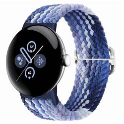 Eiavike Geflochtene Bänder Solo Loop, kompatibel mit Google Pixel Watch 2/Pixel Watch, verstellbares, dehnbares Nylon-Elastikband mit verbessertem Anschluss für Google Pixel Watch 2/1, Armbänder für von Eiavike