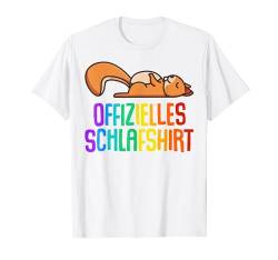 Offizielles Schlafshirt Pyjama Eichhörnchen Lustig Geschenk T-Shirt von Eichhörnchen Geschenkidee Langschläfer Faulenzer