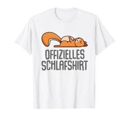 Offizielles Schlafshirt Pyjama Eichhörnchen Lustig Geschenk T-Shirt von Eichhörnchen Geschenkidee Langschläfer Faulenzer