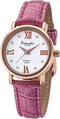 Eichmüller Damenuhr Quartz Analog 30M in Pink Rosé mit Lederarmband von Eichmüller