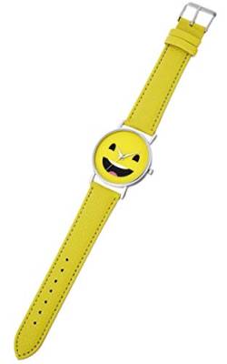 Eichmüller Leder Kinderuhr Gelb, Lachen, Freude, Gelassenheit Emoji, 3ATM Quartz Uhrwerk von Eichmüller