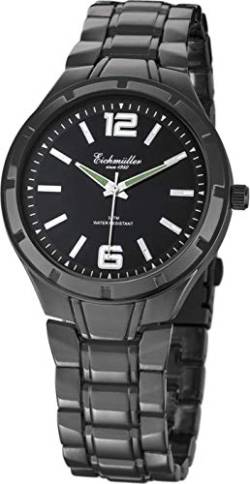 Eichmüller Quartz Herrenuhr, Gliederarmband PVD Schwarz beschichtet, Leuchtzeiger von Eichmüller