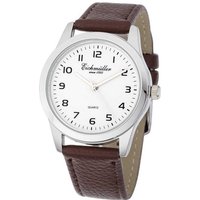 Eichmüller Quarzuhr Herrenuhr RE1000 weiss-braun Lederband 39 mm von Eichmüller