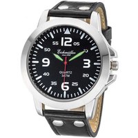 Eichmüller Quarzuhr Herrenuhr RE1009 schwarz Lederband 45 mm von Eichmüller