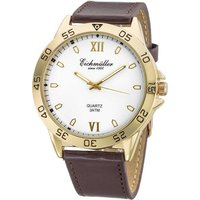 Eichmüller Quarzuhr Herrenuhr RE1042 goldfarben-weiss-braun 44 mm von Eichmüller