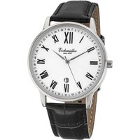 Eichmüller Quarzuhr Herrenuhr RE1102 silberfarben-weiss-schwarz Lederband 40 mm von Eichmüller