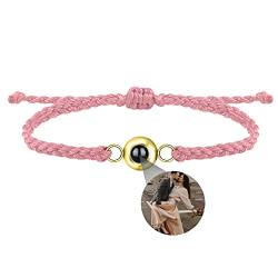 Eiennoai Personalisiertes Foto Projektions Armband Personalisierte Fotoarmbänder Ich liebe dich Armband 100 Sprachen Verstellbares geflochtenes Seilarmband mit Bild Weihnachtsgeschenke von Eiennoai