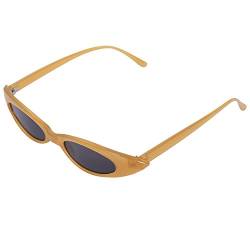 Eighosee Kleine Augen-Sonnenbrille für Damen, Retro-Stil, coole Augen, kleine Größe, oval, UV400, Gelb von Eighosee