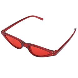 Eighosee Sonnenbrille für Damen, klein, dreieckig, Vintage-Stil, Cateye-Brille, UV400, Rot von Eighosee