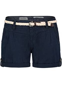 Eight2Nine Damen Chino Shorts Hose mit Flecht-Gürtel Dark-Blue M von Eight2Nine