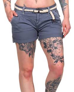 Eight2Nine Damen Chino Shorts Kurze Hose mit Gürtel Bleached Indigo M von Eight2Nine