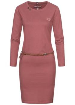 Eight2Nine Damen Kleid Longsleeve Dress mit Gürtel und Knopf Details von Eight2Nine