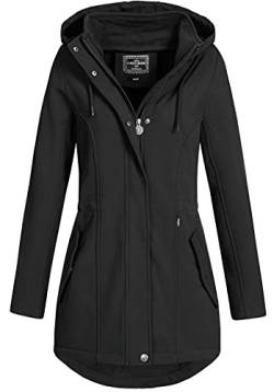 Eight2Nine Damen Softshelljacke LETN-041 Kurzmantel mit Kapuze black (003) L von Eight2Nine