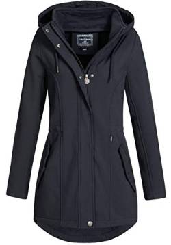 Eight2Nine Damen Softshelljacke LETN-041 Kurzmantel mit Kapuze night navy (001) M von Eight2Nine