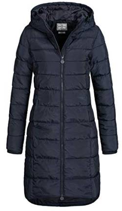 Eight2Nine Damen Steppmantel LETN-039 Lange Stepp-Jacke mit Kapuze night blue L von Eight2Nine