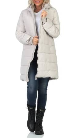 Eight2Nine Damen Steppmantel Winterjacke LETN-068 mit Kapuze Birch Beige L von Eight2Nine