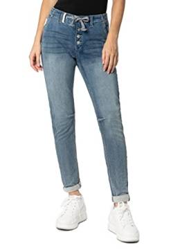 Eight2Nine Damen Sweat Denim-Optik Hose im Boyfriend Style Middle-Blue XS von Eight2Nine