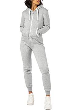 Eight2Nine Damen Sweat Overall Einteiler Onesie Light-Grey S/M von Eight2Nine