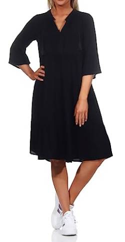 Eight2Nine Damen Viskose Kleid LETN-067 Knielang mit 3/4-Ärmeln Black M von Eight2Nine