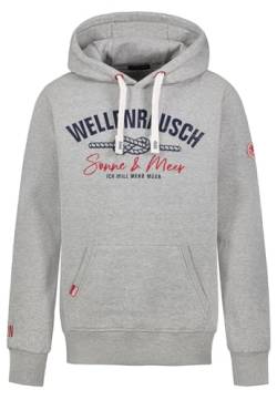 Eight2Nine Herren Hoodie Wellenrausch LETN-075 Sweater Statement Spruch Maritim Grey Melange Standard L von Eight2Nine