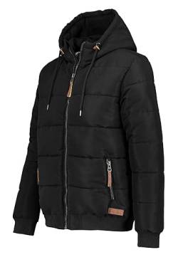 Eight2Nine Herren Winter Jacke Steppjacke Kapuzenjacke Stehkragen Warm Gesteppt, Farbe:Schwarz, Größe:L 50 von Eight2Nine