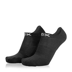 Eightsox Sneaker 2-pack Schwarz - Komfortable atmungsaktive Sneaker Socken, Größe EU 45-47 - Farbe Black Uni von Eightsox