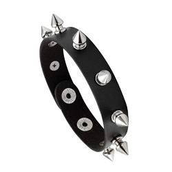 Eigso Armband Punk Gothic Weiche PU Leder mit Nieten und Knopfverschluss für Damen und Herren von Eigso