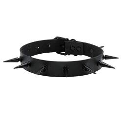 Eigso PU Lederhalsband Kragen Halsreif Vintage Goth Punk Style Knopfverschluss verstellbar von Eigso