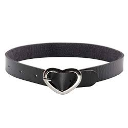 Eigso Punk Halsband weiche PU Leder mit Herz Legierung Choker für Frauen und Damen verstellbar von Eigso