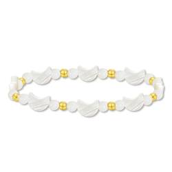 Eigso Womens Charming Moon Shape Anhänger Stretch Armband Unisex Mode Perlmutt Perlen Manschette Armband für Frau Mann von Eigso