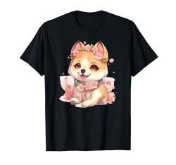japanisch Hund Shiba Inu Mädchen mit Halstuch T-Shirt von Eikland