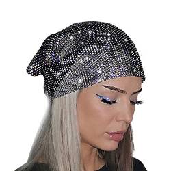 Eilova Orityle Glitzernder Strass-Netz-Stirnband, Kristall-Kopftuch, Turban, Party, Nachtclub, Rave-Edge, Haar-Bandana, Bandana, Wraps Body Jewelry von Eilova Orityle