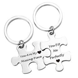 Ein Herz Paare Puzzle Schlüsselanhänger, Freundinnen Schlüsselanhänger Partner Liebe Schlüsselbund, You are My Missing Piece Anhänger Geschenk für Freund Freundin Liebhaber von Ein Herz