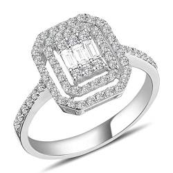 0,48 Carat Diamant Baguette Ring in 585 er 14 Karat Weißgold von EinStein Diamant