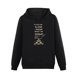 Eines Warm Felpa Leave Me Alone I Know What Im Doing Kimi Raikkonen Quote Printed Black Pullover Hoodies Mens Unisex Sweatshirts XXL von Eines