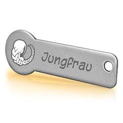 Einkaufswagenlöser ® Code24 Sternzeichen Jungfrau/Schlüsselanhänger Einkaufschip mit Schlüsselfundservice/Abziehbarer Einkaufswagenchip Metall, Chip Einkaufswagen, Key Finder / 1 Stück von Einkaufswagenlöser