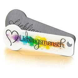 Einkaufswagenlöser Code24 Lieblingsmensch® grau,bunt/Schlüsselanhänger Einkaufschip mit Schlüsselfundservice/Abziehbarer Einkaufswagenchip Metall, Chip Einkaufswagen, Key Finder von Einkaufswagenlöser