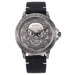 Einkaufszauber Armbanduhr Skull Totenkopf Silber von Einkaufszauber