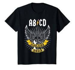 Kinder Einschulung ABCD Rocker Musik Gitarre Schulkind 2023 Jungen T-Shirt von Einschulung 1. Klasse Einschulungsgeschenke Design