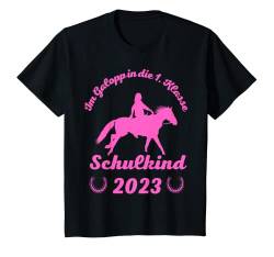 Kinder Schulkind 2023 Erster Schultag mit Pferd Mädchen Einschulung T-Shirt von Einschulung 1. Klasse Schulanfang Mädchen Shirts