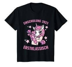 Kinder Schulkind 2023 Mädchen Einhorn Erstklassisch Einschulung T-Shirt von Einschulung 2023 Geschenk