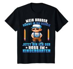 Kinder Mein Bruder Kommt In Die Schule Boss Im Kindergarten Schule T-Shirt von Einschulung Bruder Schwester Kindergartenabschluss