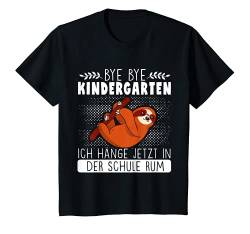 Kinder Schulkind 2021 Schultüte Jungen Faultier Bye Kindergarten T-Shirt von Einschulung Geschenke Schulkind Grundschule
