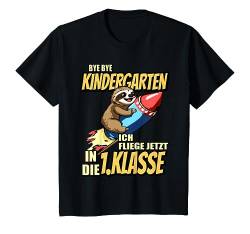 Kinder Bye Bye Kindergarten - ich fliege jetzt in die 1. Klasse T-Shirt von Einschulung Geschenke für Schulanfänger