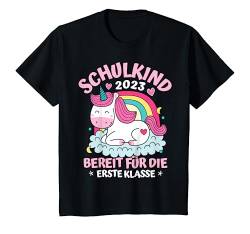 Kinder Schulkind 2023 Mädchen Einhorn Schulstart 1. Klasse Schule T-Shirt von Einschulung Kindergarten Abschied Kita Abgängerin